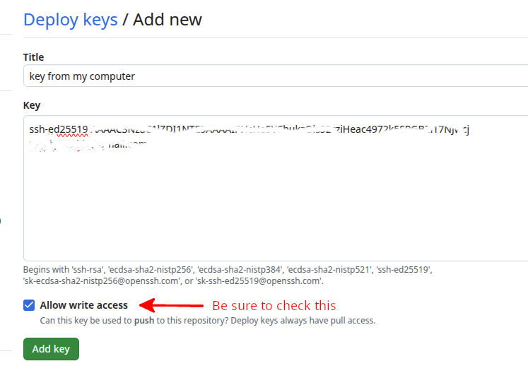 add key with write