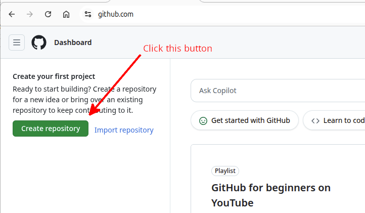 button create repository