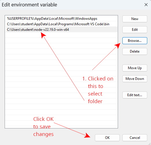 added folder to Path