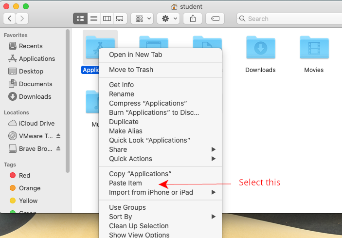 paste brave into applications