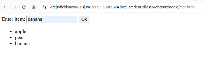 first test stackblitz