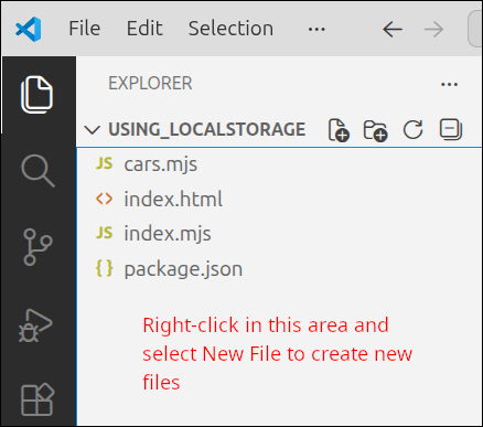 vscode explorer initial