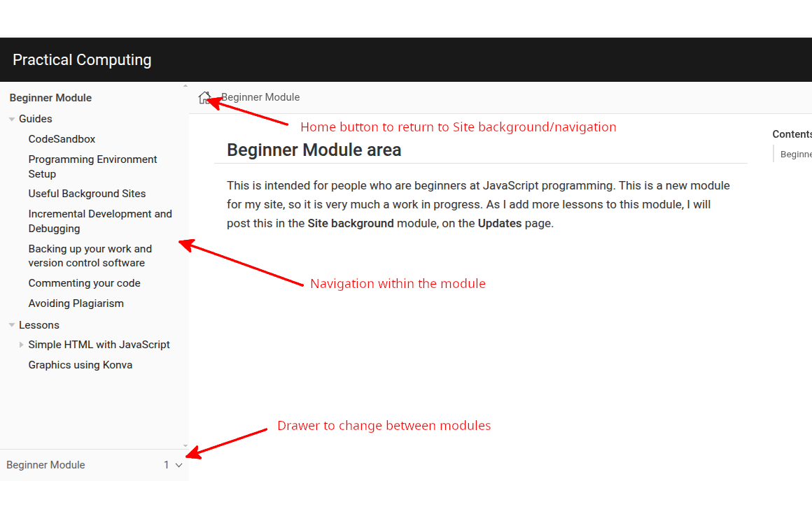 beginner module view