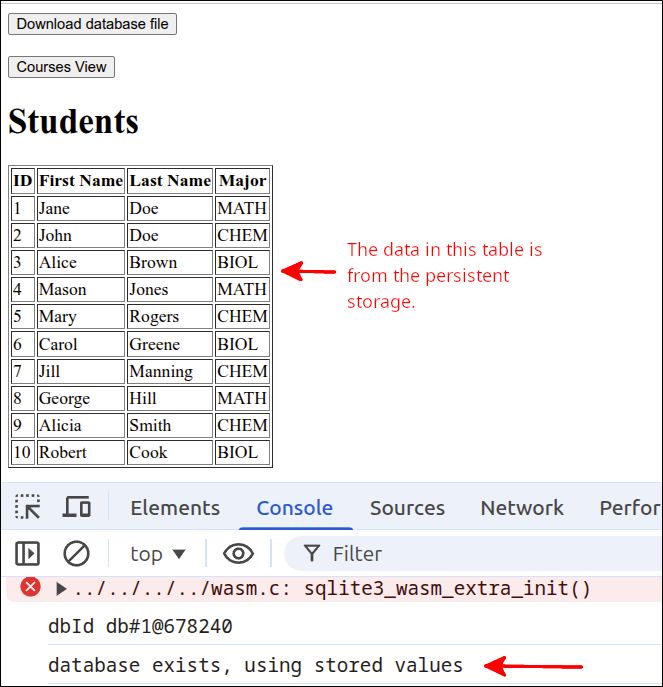 using persistent data